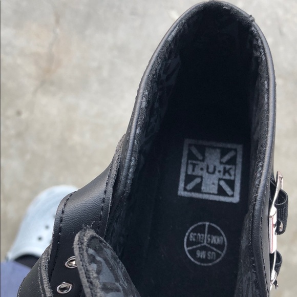 T.U.K Black Creeper Shoes with 3 buckle newer conditions unisex men’s 6/8womens - Picture 4 of 13